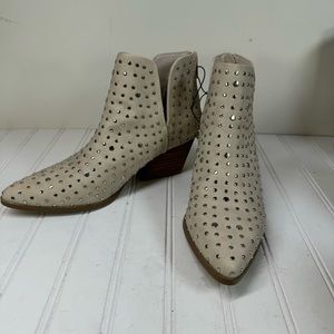 Altar’d State silver studded cream ankle booties